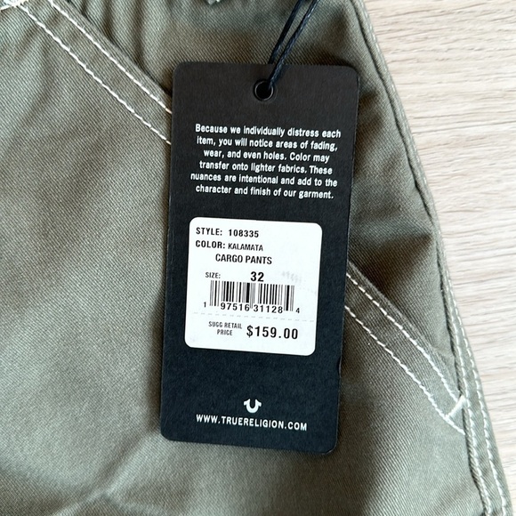 True religion BAGGY CARGO PANT color Kalamata men size 32 - Picture 7 of 9